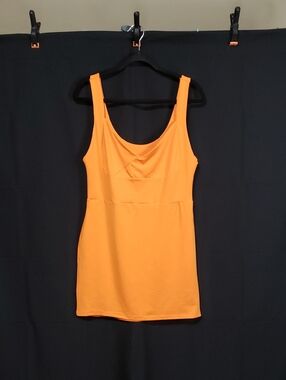 Orange Twisted Knot Tank Bodycon Mini Dress. Size: Large